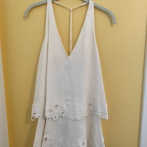 Rebecca Minkoff White Embroidered Tier Dress